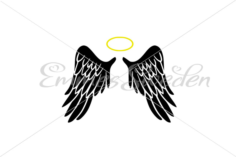 Angel Wings Halo Svg By Emmessweden Thehungryjpeg Com