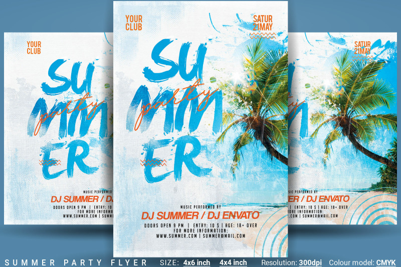 Summer Party Flyer By Artolus Thehungryjpeg Com