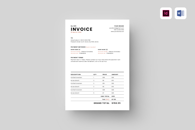 Download Invoice Psd Mockup Free Mockups Psd Template Design Assets PSD Mockup Templates