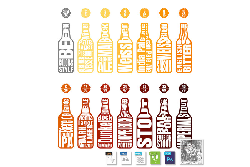 Beer color chart By CatMadePattern | TheHungryJPEG