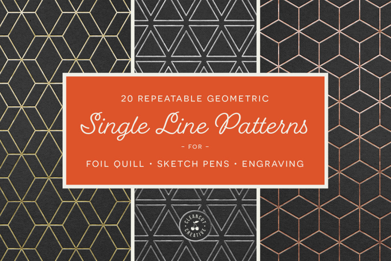 20 Geometric Single Line Patterns Foil Quill Designs Svg Files By Cleancutcreative Thehungryjpeg Com