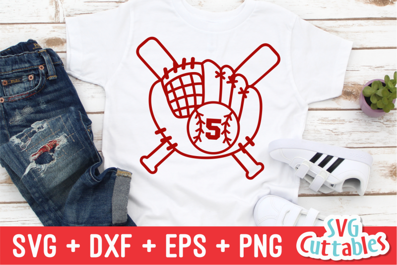 Baseball jersey numbers 5 svg PNG dxf eps cutting craft file