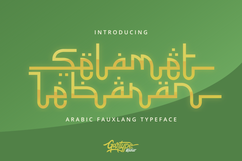 Selamet Lebaran Arabic Fauxlang Font By Gartype Studio Thehungryjpeg Com