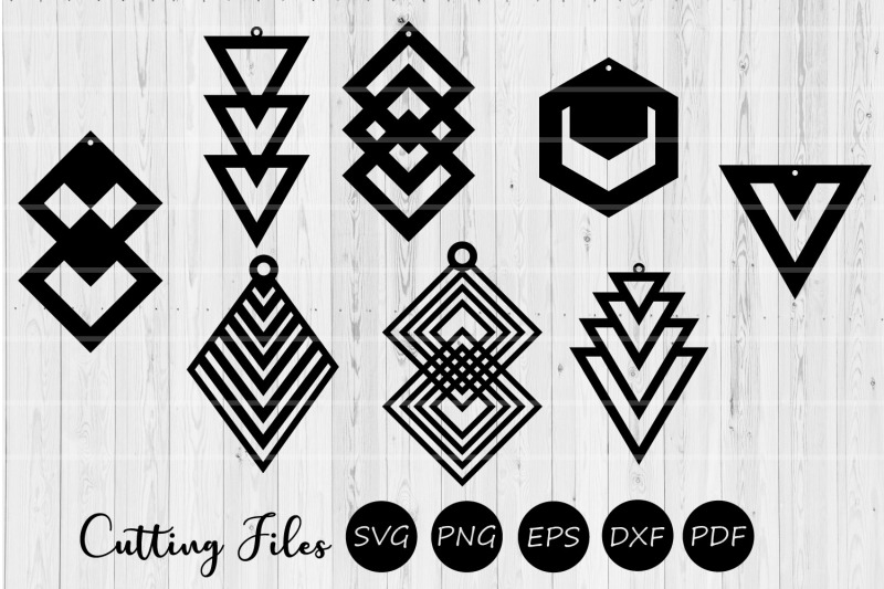 Download Geometric earrings | SVG cut files | Laser cutting | By HD ...