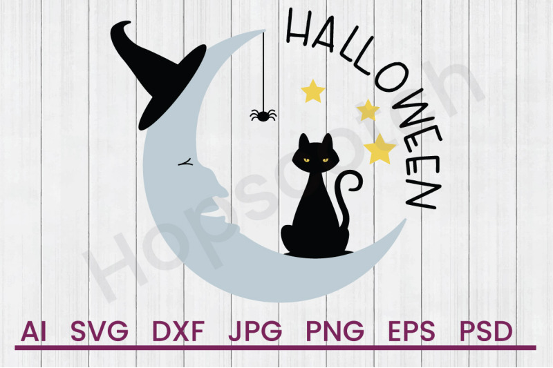 Halloween Moon Svg File Dxf File By Hopscotch Designs Thehungryjpeg Com