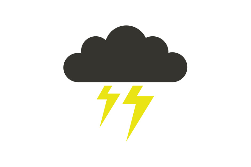 Cloud icon with lightning By Marco Livolsi | TheHungryJPEG