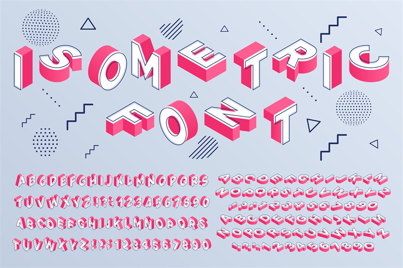 Isometric Font Geometric Alphabet 3d Letters Cubic Blocks And Perspec By Tartila Thehungryjpeg Com