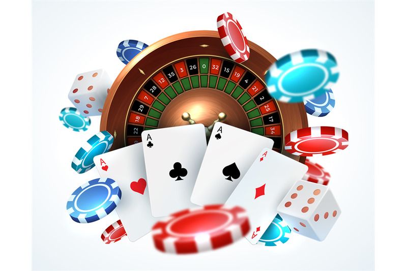 falling poker chips clipart