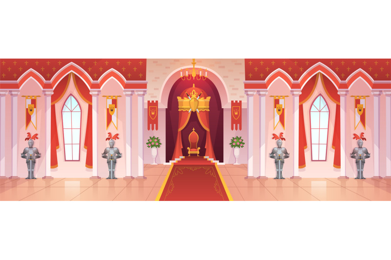 Castle Ballroom Interior Medieval Royal Palace Throne Royal Ceremony By Yummybuum Thehungryjpeg Com