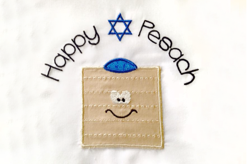 Happy Pesach Passover Matzo Applique Embroidery By Designed By Geeks Thehungryjpeg Com