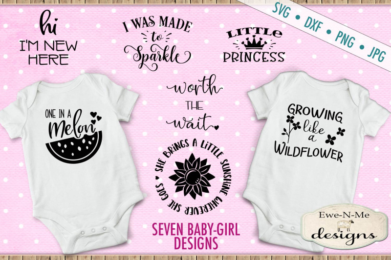 Download Baby Girl Svg Bundle Great For Onesies By Ewe N Me Designs Thehungryjpeg Com