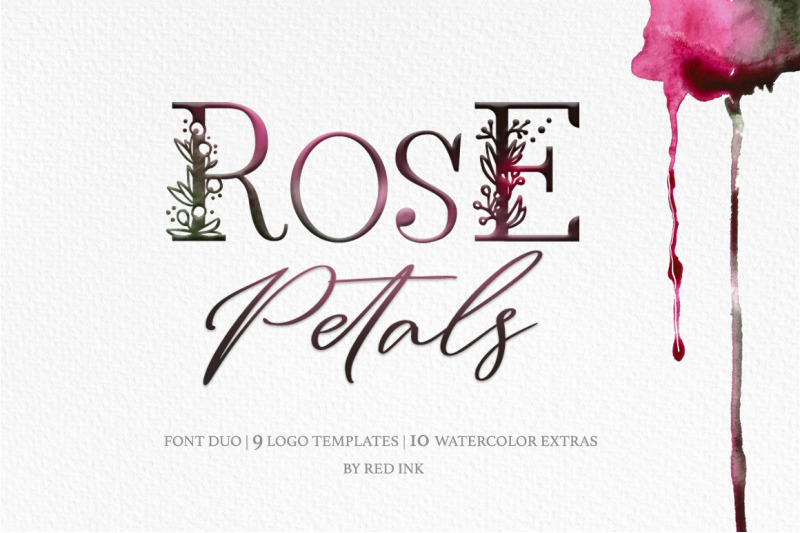Rose Petals Font Duo By Red Ink Thehungryjpeg Com