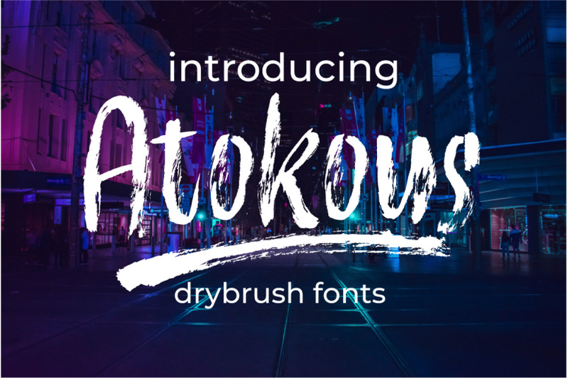 Atokous Dry Brush Fonts By Flamde Studio Thehungryjpeg Com
