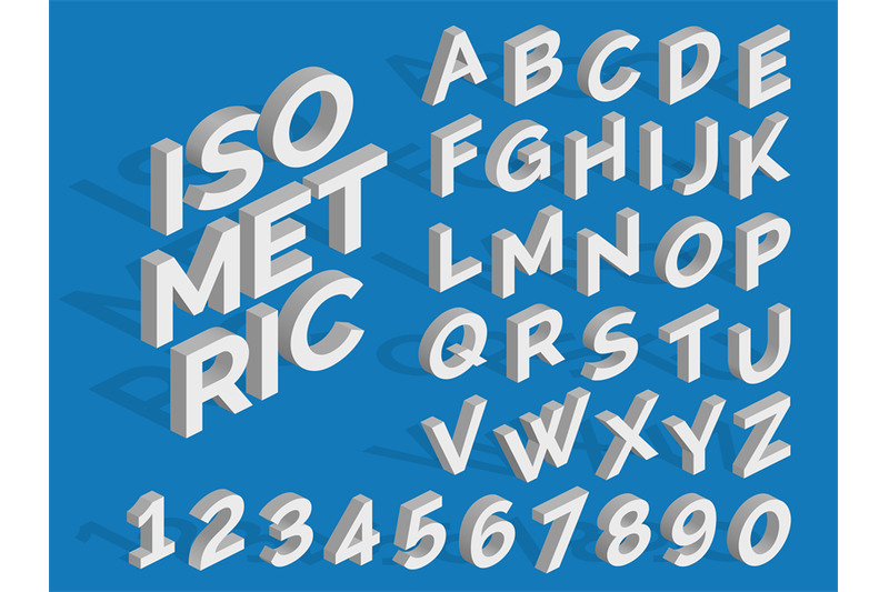 Vector Isometric Alphabet And Numbers Funky 3d Font By Microvector Thehungryjpeg Com