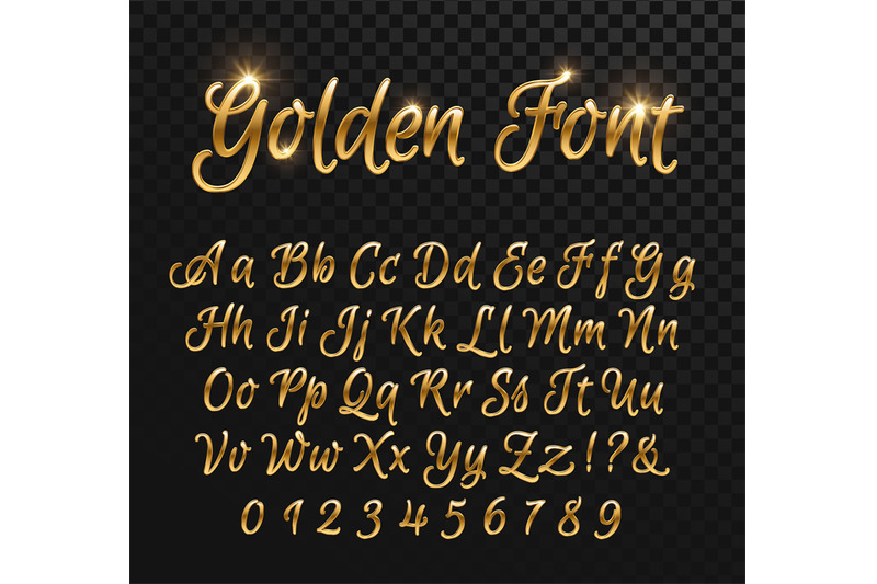 Calligraphic Golden Letters Vintage Elegant Gold Font Luxury Vector By Microvector Thehungryjpeg Com