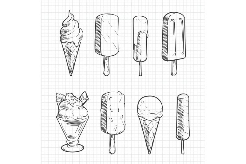 ice cream pencil drawing