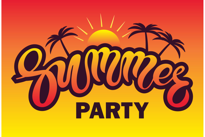 Summer party. Hand drawn lettering. By DarinaDreamers Store | TheHungryJPEG