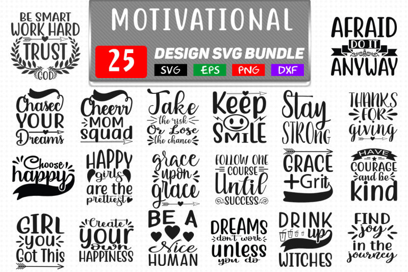 Motivational T shirt Design Svg Bundle Vol- 1 By teewinkle | TheHungryJPEG