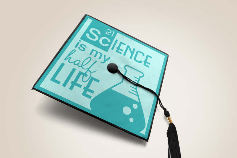 Download Science is my Half Life Graduation Cap Decoration | SVG | PNG | DXF By Risa Rocks It ...