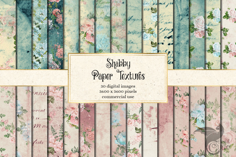 Shabby Paper Textures By Digital Curio | TheHungryJPEG