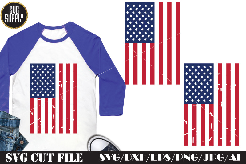 American Flag Distressed SVG Cut File By SVGSUPPLY | TheHungryJPEG.com