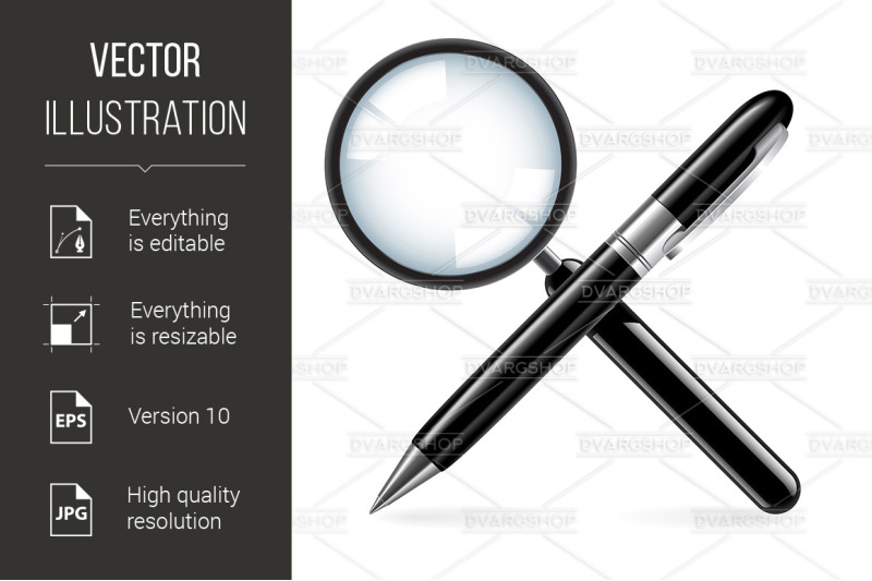 Zoom and pen By TheHungryJPEG