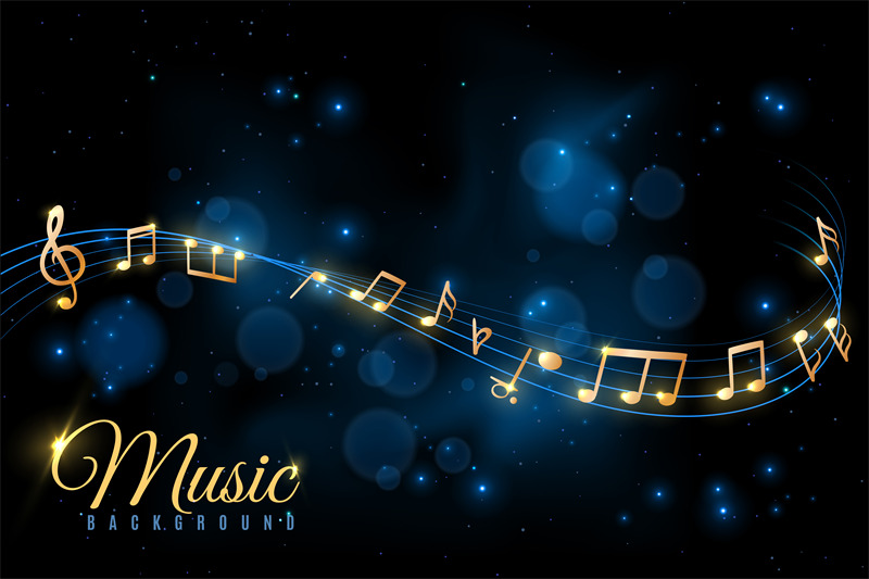 Music note poster. Musical background, musical notes swirling. Jazz al