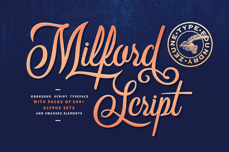 Milford Script By Zeune Ink Foundry Thehungryjpeg Com