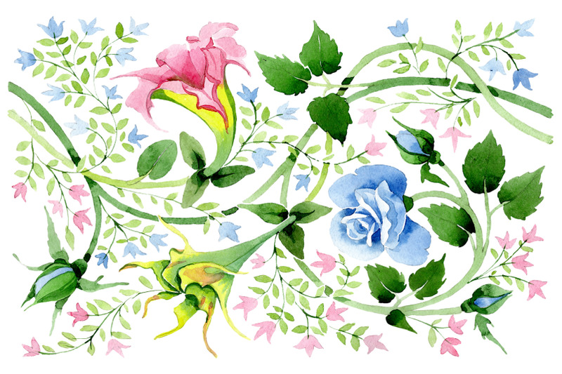 Floral watercolor pattern png By MyStocks | TheHungryJPEG