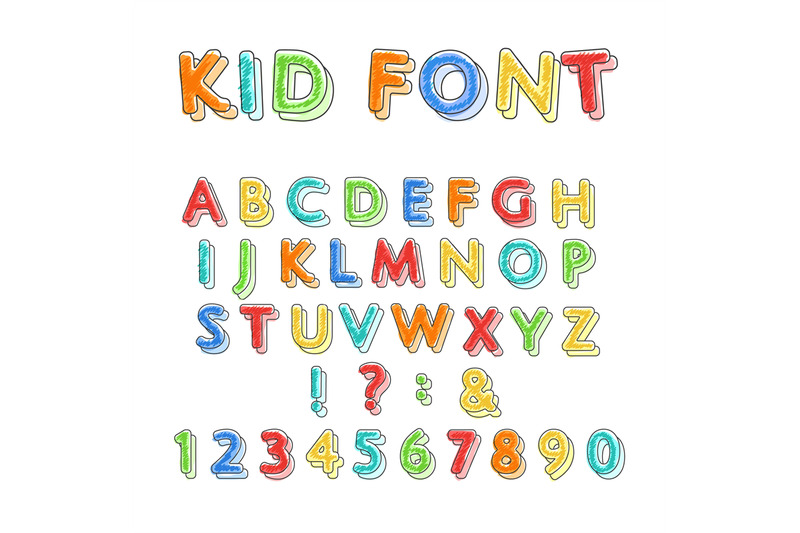 Colorful doodle alphabet By vectortatu | TheHungryJPEG