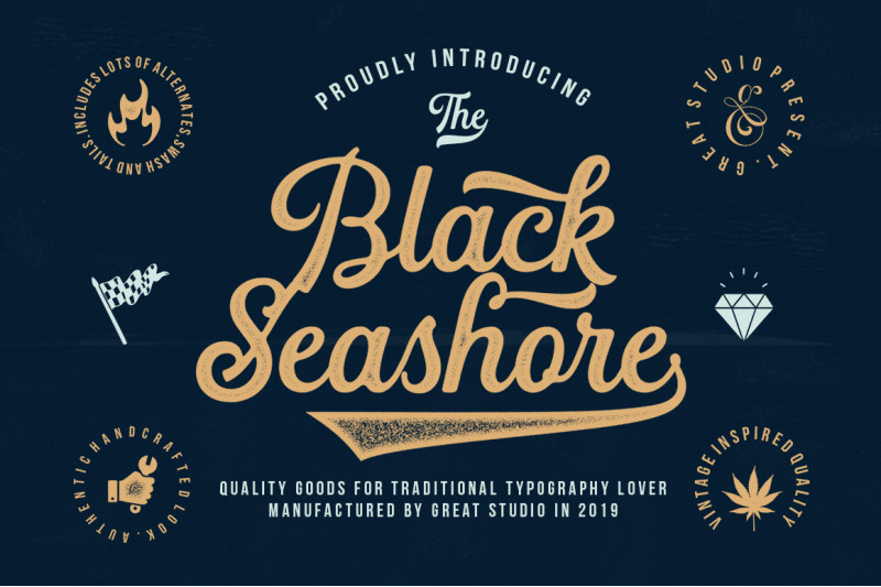 Black Seashore Font By Great Studio Thehungryjpeg Com