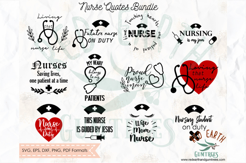 Download Nurse medical quotes phrases bundle SVG, PNG, EPS, DXF ...