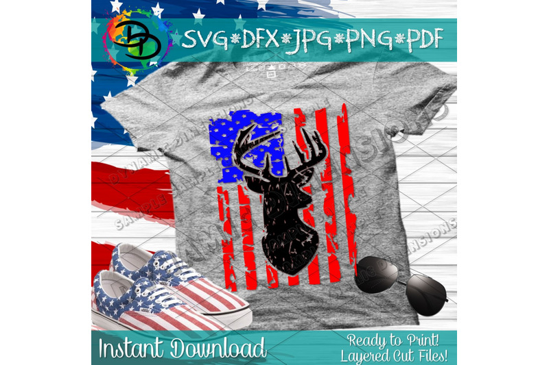 Free Free American Flag Deer Svg 387 SVG PNG EPS DXF File