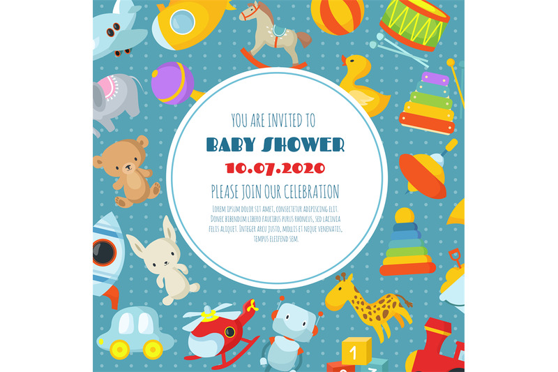 Baby Shower Born Celebration Vector Background Or Invitation Card Wit By Microvector Thehungryjpeg Com