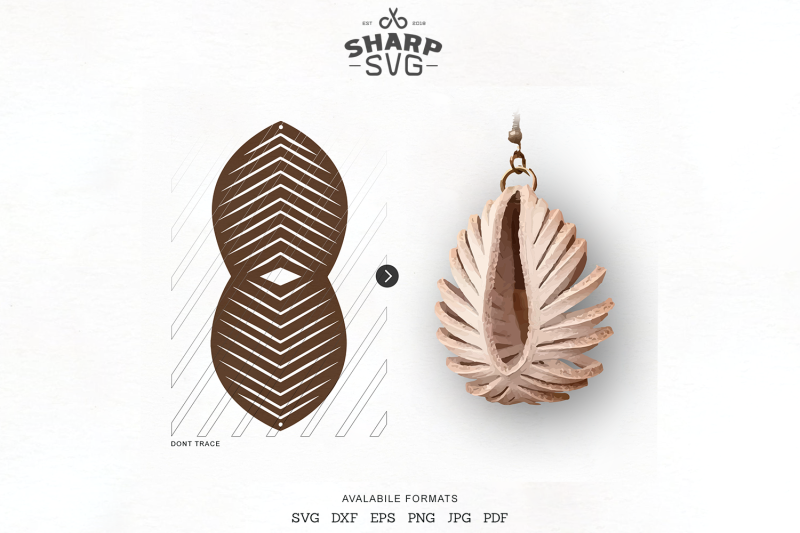 Sculpted Earring SVG - Leather Twisted Earrings Cut Template By