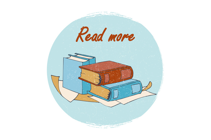 Books store or library emblem - read more banner By Microvector ...