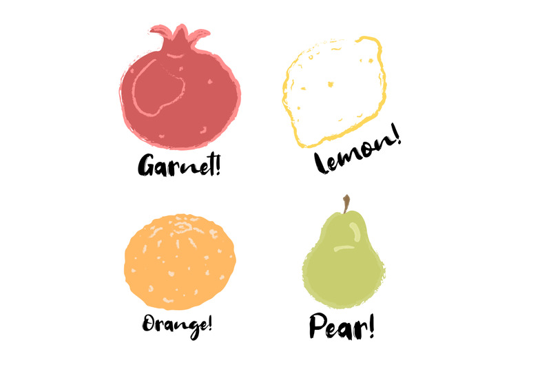 A set of logos with fruit By PrintAfox | TheHungryJPEG