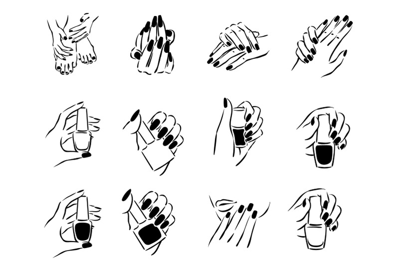 Manicure icons By Artha Graphic Design Studio | TheHungryJPEG