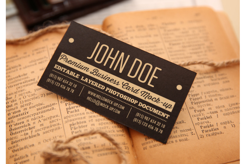 Business card template Mock-ups By Vintage Font Lab | TheHungryJPEG