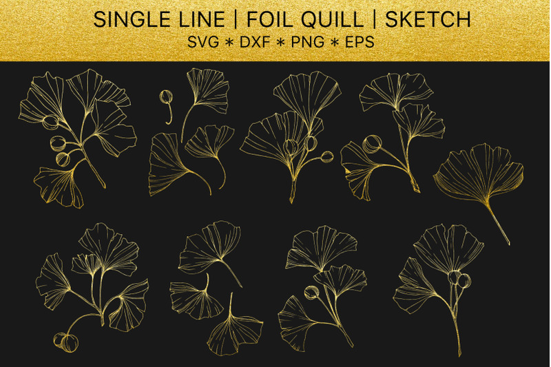 Download Foil quill SVG golden crystals. Single line design. By ...