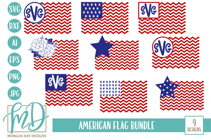 American Flag SVG Bundle By Morgan Day Designs | TheHungryJPEG