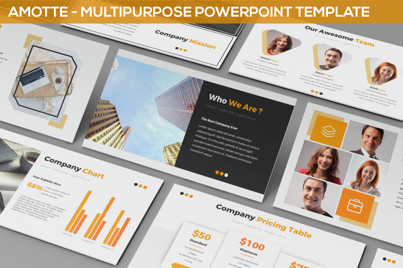 Amotte - Powerpoint Presentation Template By Slidefactory | TheHungryJPEG