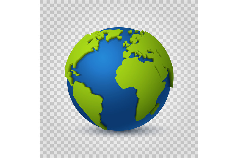 Globe 3d. Earth world map of green space planet. Global digital commun By  YummyBuum | TheHungryJPEG