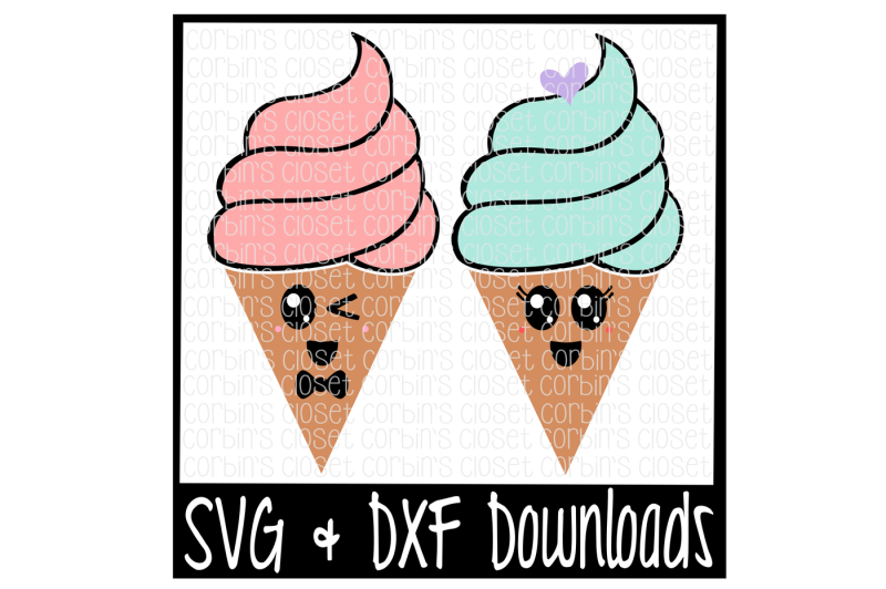 Download Free Kawaii Ice Cream Fro-Yo Cutting File Svg & Dxf Files Silhouette Cameo Cricut Crafter File