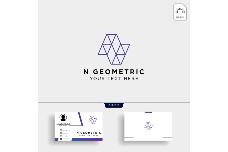 Letter N Geometric Logo Template By Vectoryzen Thehungryjpeg Com