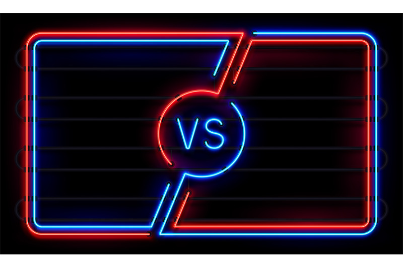 Versus Neon Frame Sport Battle Glowing Lines Banner Vs Duel Sign Sp By Tartila Thehungryjpeg Com