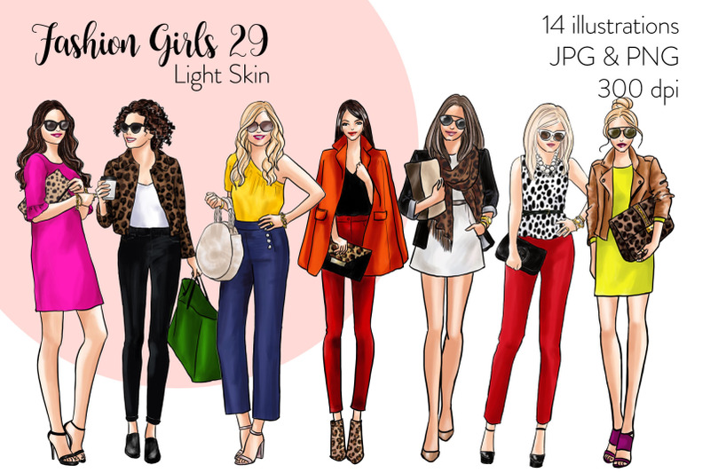 Watercolor Fashion Clipart - Fashion Girls 29 - Light Skin By Parinaz ...