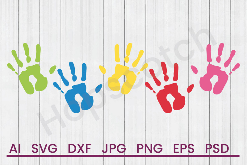 Hand Prints- SVG File, DXF File By Hopscotch Designs | TheHungryJPEG
