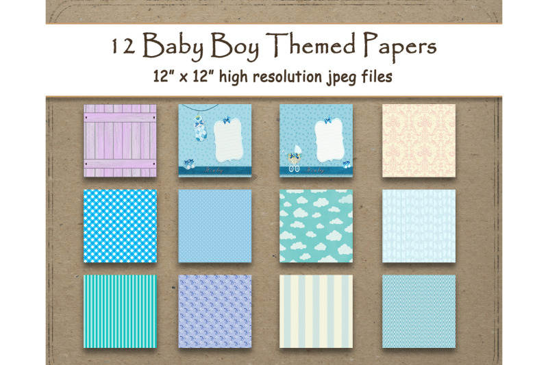 Baby Boy Digital Paper 12