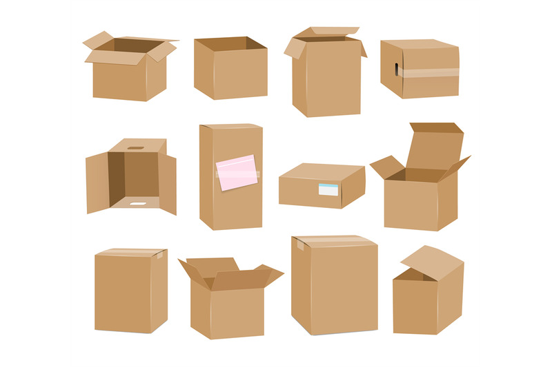 Closure object. Brown box. packaging object. bin obj packages.